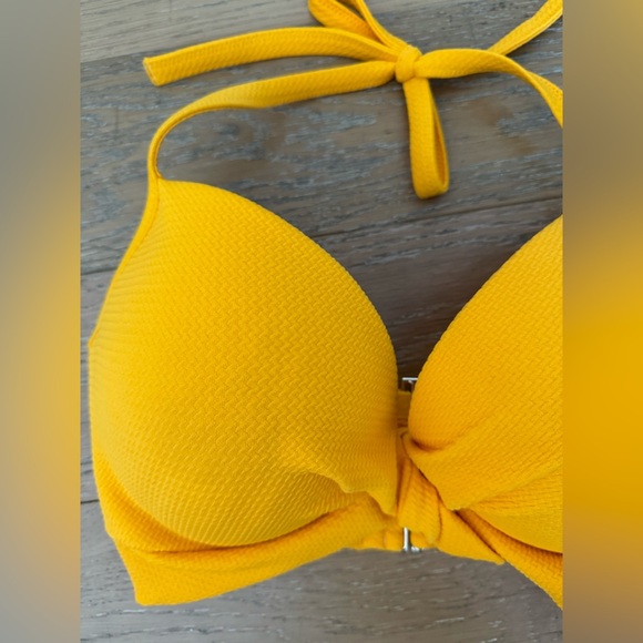 Shade & Shore Yellow Bra Halter Bustier Bikini Top 36DD - Picture 4 of 4